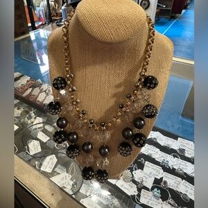 Kate Spade  Gold and Black Statement Necklace